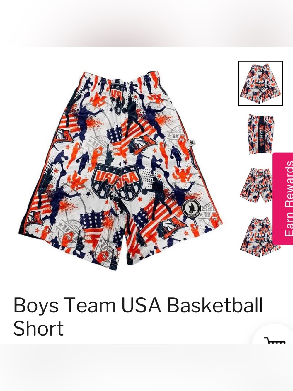 Flow Society Boys Team USA Basketball Short. Youth M. NEW with tags